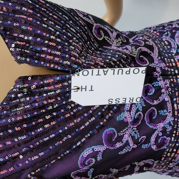 Dress THE Population Women's Felicity Sequined Cocktail Dress - Picture 16 of 16